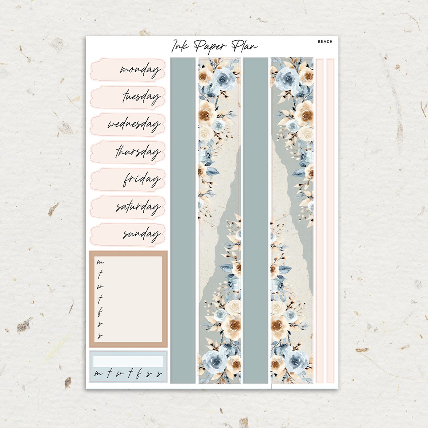 Beach | Weekly Kit | Rose Gold, Silver Foil, or Gold